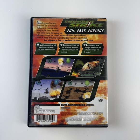 Vintage Thunderstrike Operation Phoenix PlayStation 2 PS2 Game Case Disc Eidos - Picture 4 of 4